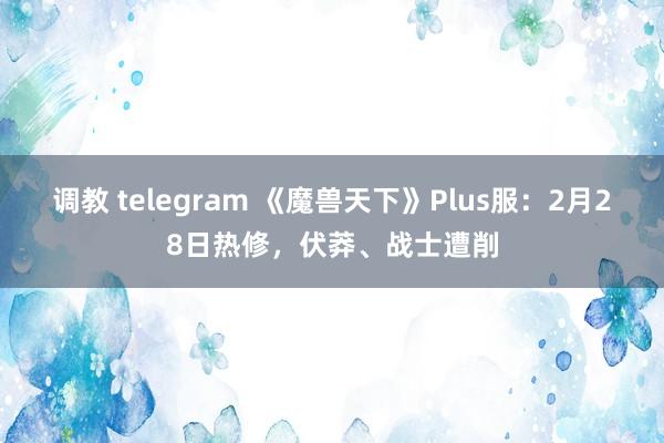 调教 telegram 《魔兽天下》Plus服：2月28日热修，伏莽、战士遭削