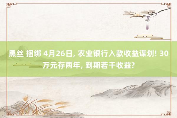 黑丝 捆绑 4月26日, 农业银行入款收益谋划! 30万元存两年, 到期若干收益?