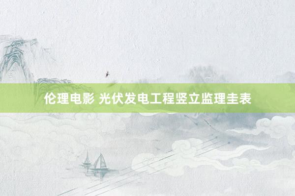 伦理电影 光伏发电工程竖立监理圭表